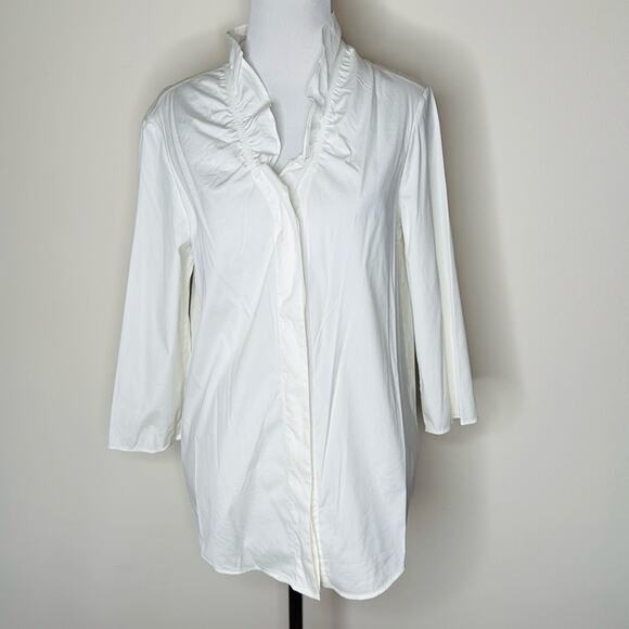 COS White Hidden Button Front Button Down - Picture 1 of 5